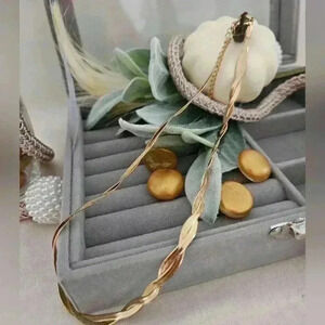 Herringbone 18K gold stainless steel, no tarnish european & cuban chain necklace